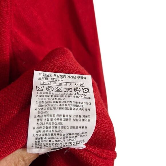 Polham V-neck Long Sleeve Button Front Rayon Blend Knit Cardigan Red Small - Picture 5 of 7